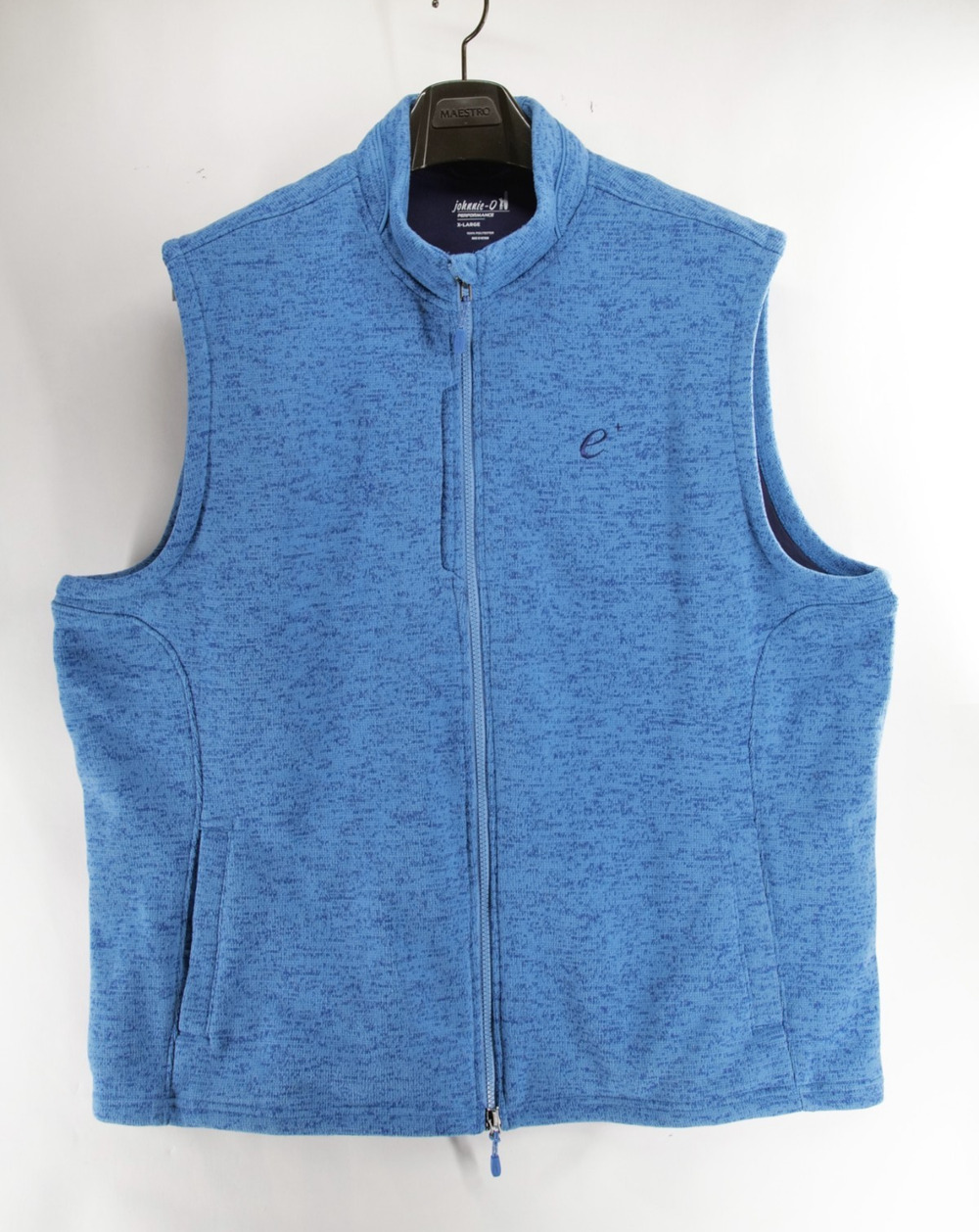 Johnnie-O Men XL Blue Performance Full Zip Vest Golf Outdoor Layering HeavyThick